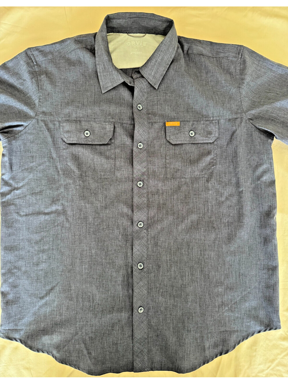 Orvis Men's Short Sleeve Shirt XL Navy Blue